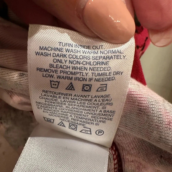 Lands’ End 3/4 Sleeve Hydrangea Floral Pink & Red Cotton Top Blouse Size XL 18 - Picture 10 of 11